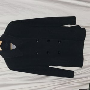 Calvin Klein Black Women's Double-Breasted Pea Coat | Size 16
